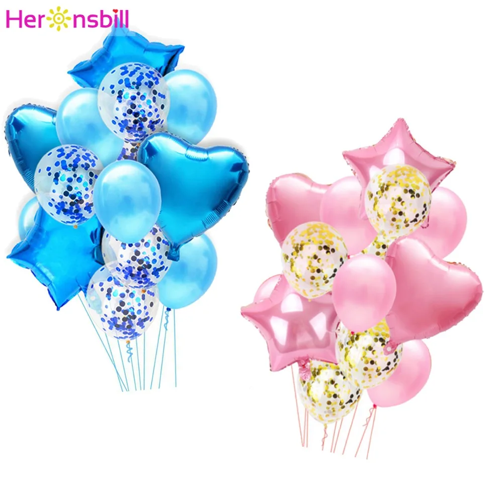Heronsbill 14 шт латексные воздушные шары с днем рождения Babyshower украшения для