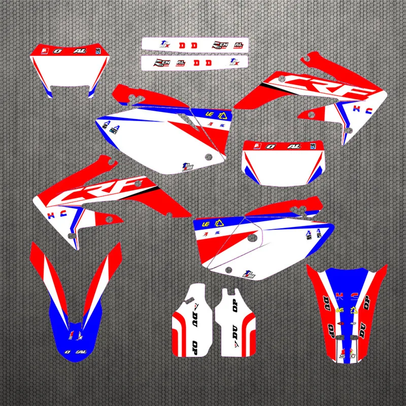 Полный набор наклеек настраиваемый номер Графический фон Наклейка для Honda CRF250X CRF 250X2004-2013 2012 2011 2010 2009 2008