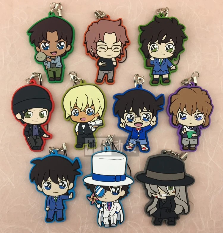 Конан Аниме Детектив Джимми Кудо Kaitou Kiddo hatдори Heiji SEGA C Ver резиновый брелок |