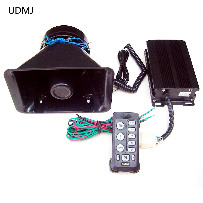 

UDMJ 12v car siren police 200w esv-6203 wired alarm security system horn speaker megaphone flash light for car