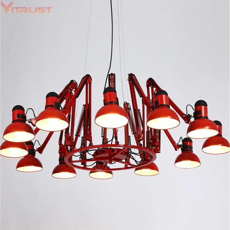 저렴한 Vitrust-스파이더 펜던트 조명, 산업용 램프, 모던한 행잉 램프, 원격 컨트롤러 바, 카페, 개폐식 아트 데코, 블랙/화이트