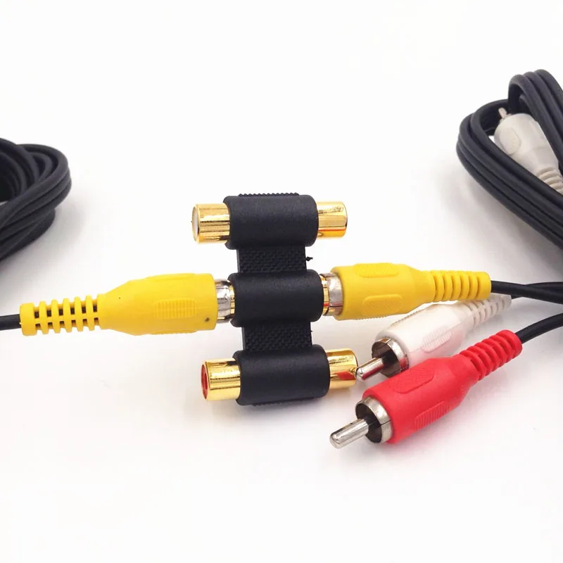 2шт 100 шт 1/3 RCA разъем удлинитель резьбы двойной трехсторонний аудио кабель Разъем