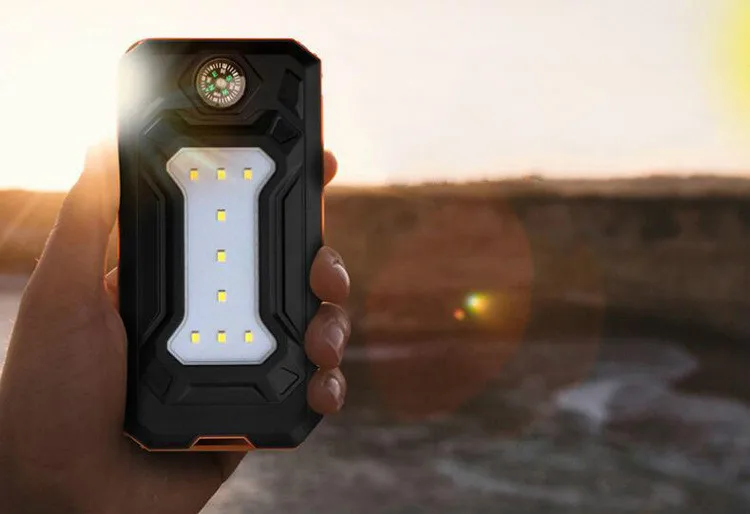 Внешний аккумулятор на солнечной энергии с двойным USB аккумулятором 20000 мАч