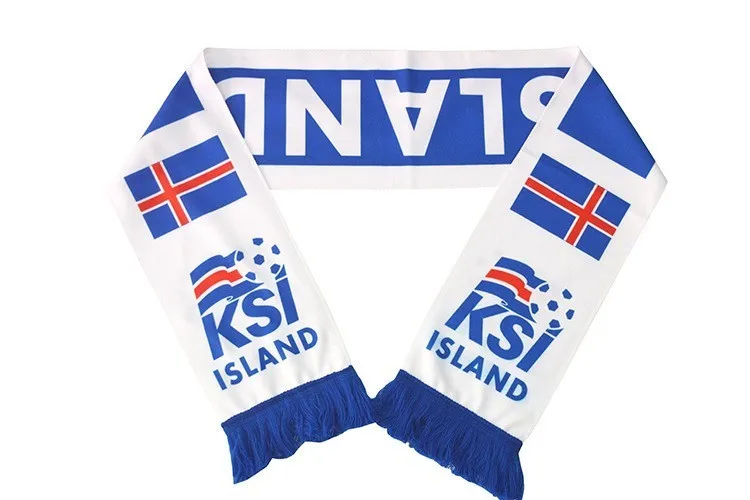 ICELAND Бельгийский шарф для фанатов футбола, Ливерпуль, Барселона, Мадрид, Челси, Манчестера, Арсенала, шарф для фанатов Кубка мира, Бразилия, шарф на заказ - Цвет: ICELAND