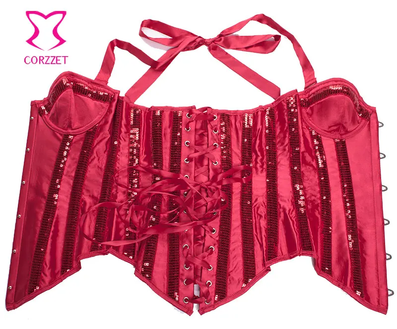 Burlesqu Showgirl топ с лямкой на шее бюстгальтер чашка пуш-ап корсет пайетками