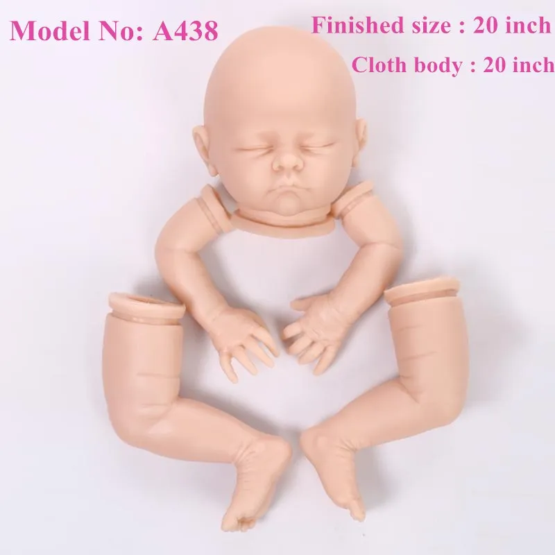 A438 reborn kit NPK 55 см набор reborn moldels мягкий силиконовый Reborn kit 2" reborn doll kits виниловый набор reborn sin pintar baby doll аксессуары - Цвет: A438 reborn kit