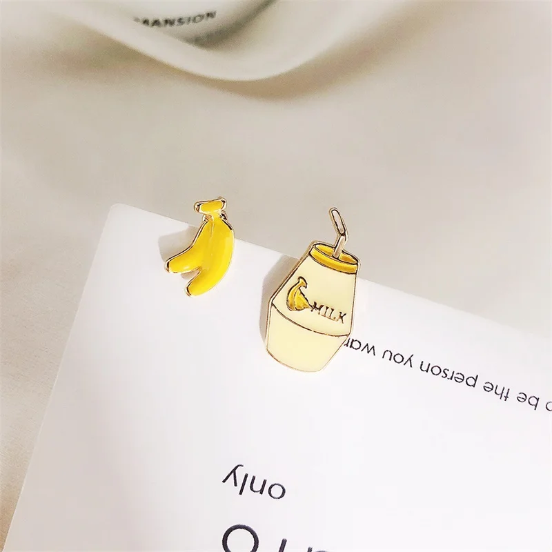 Корейские модные креативные Асимметричные маленькие серьги гвоздики с