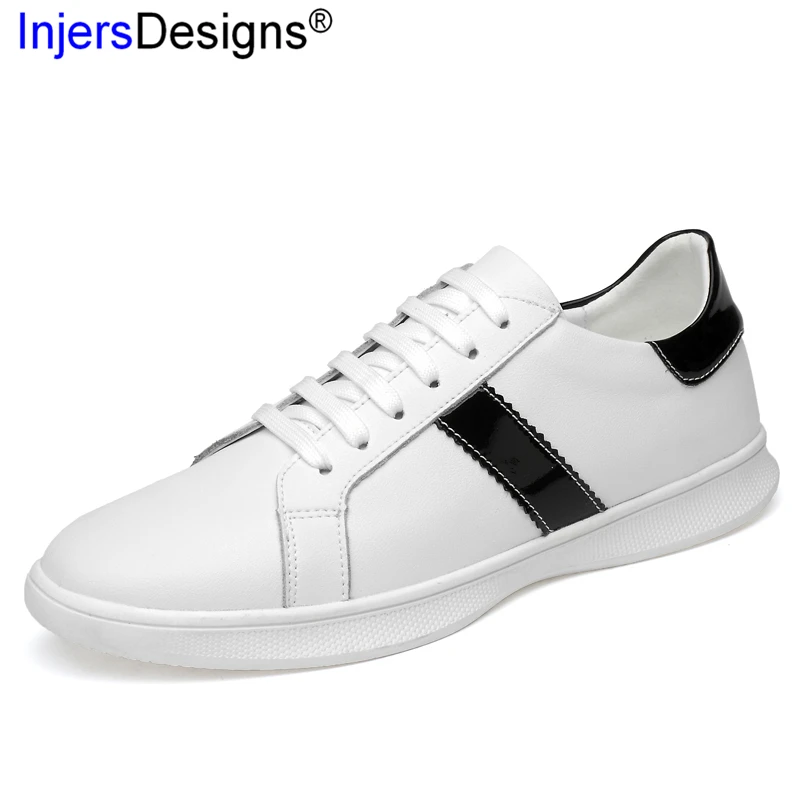 Classic Black&ampWhite Skate Board Shoes Men Trainers High Quality Genuine Leather Casual Lace-Up Sneakers Soft Moccasins | Обувь