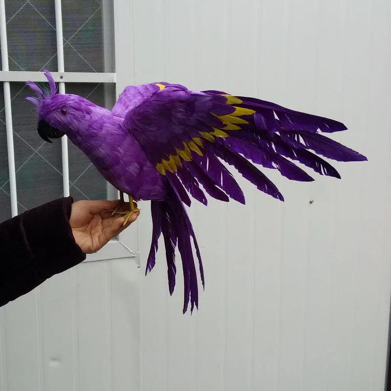 

new creative simulation wings parrot toy polyethylene & furs purple parrot doll gift about 40cm 0999