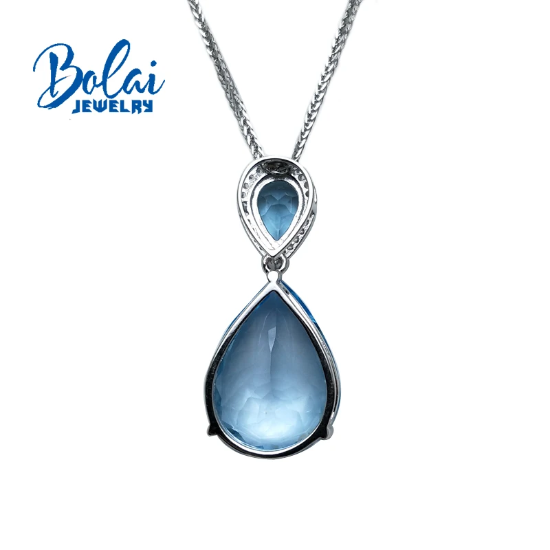 Bolaijewelry натуральный небесно голубой топаз драгоценный камень Груша 6*9 и 15*20 мм