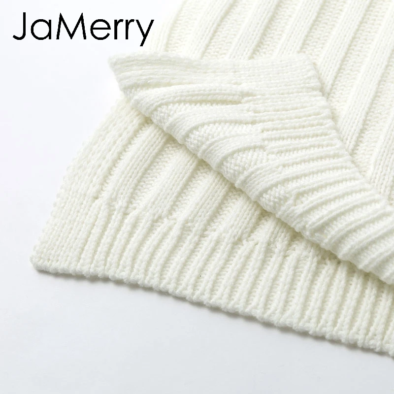 Женское винтажное трикотажное платье JaMerry Осеннее однотонное белое или синее