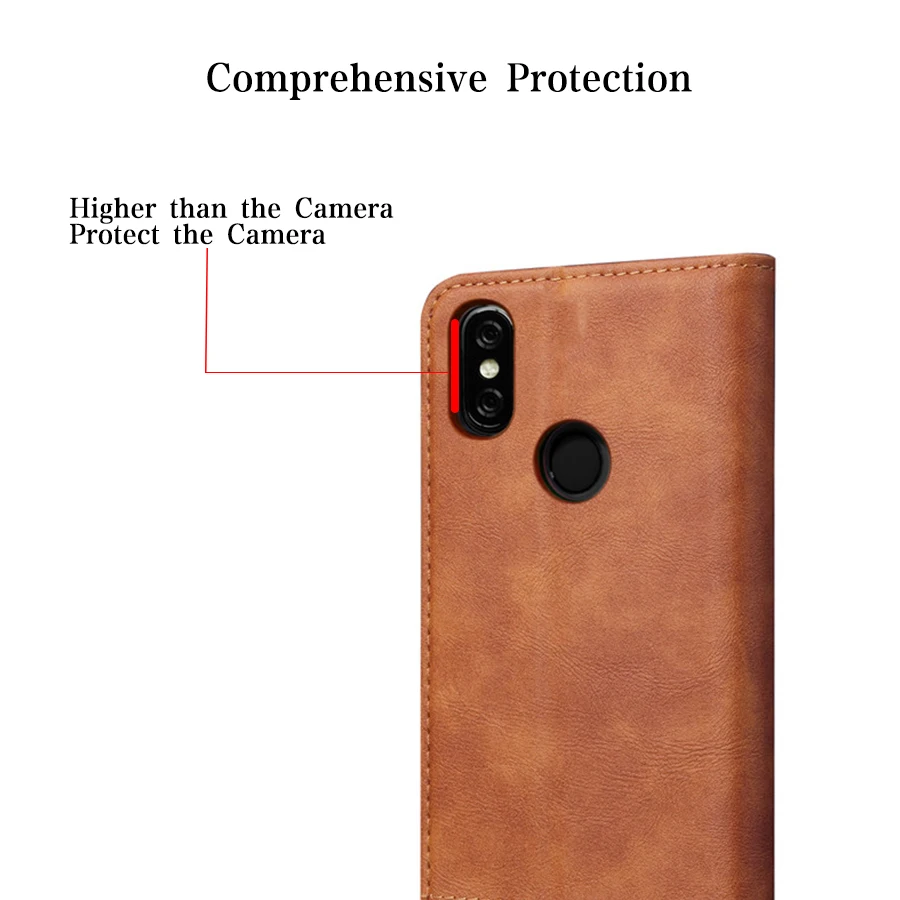 Магнитный флип-чехол для Xiaomi Redmi Note 6 Pro Роскошный Ретро кожаный бумажник