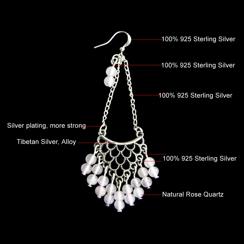 Винтажные тибетские стильные модные ювелирные серьги для женщин с зеленая