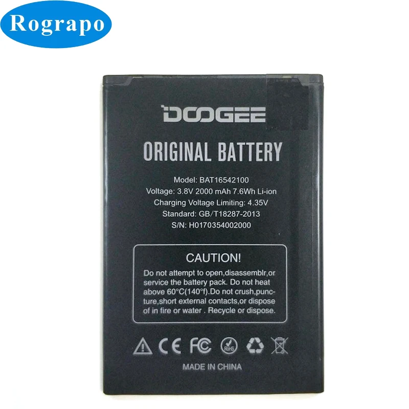 3 8 V 2000mAh BAT16542100 Сменный аккумулятор для DOOGEE X9 Mini Bateria Batterij мобильный телефон |
