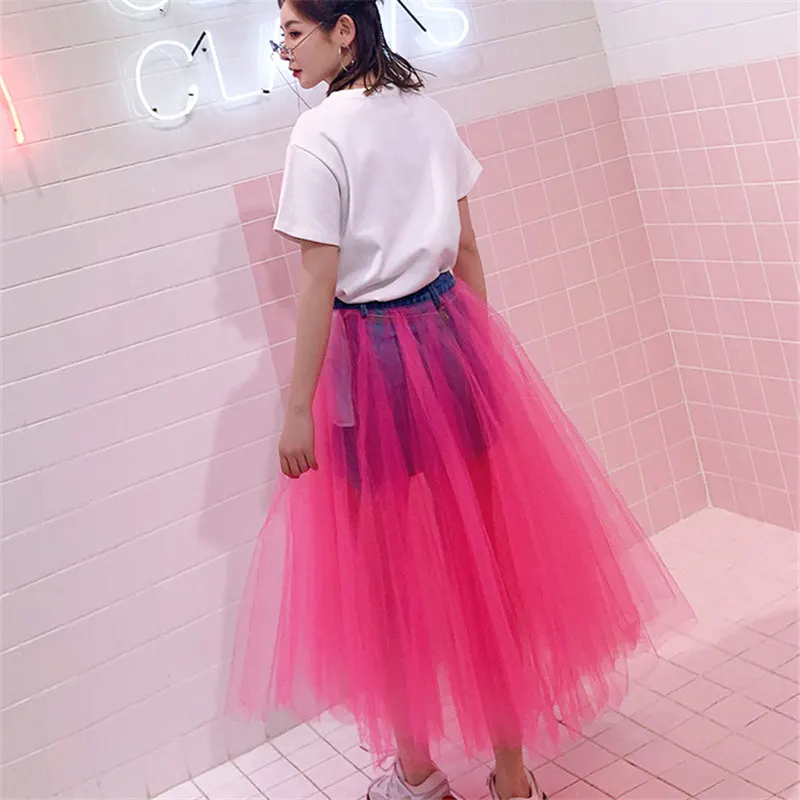 Новинка 2019 весенне летняя одежда для женщин сетчатая Повседневная джинсовая