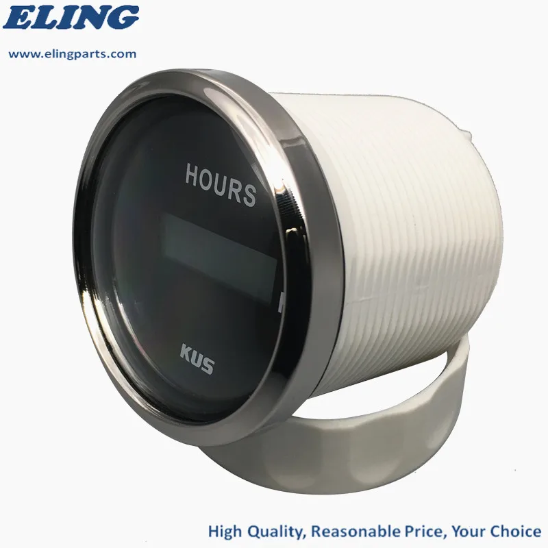 

New KUS 2''(52mm) Digital Hourmeter Hour Meter for Diesel gasoline Motorcycle Car Hourmeter 0-99999.9 Range 316L Bezel