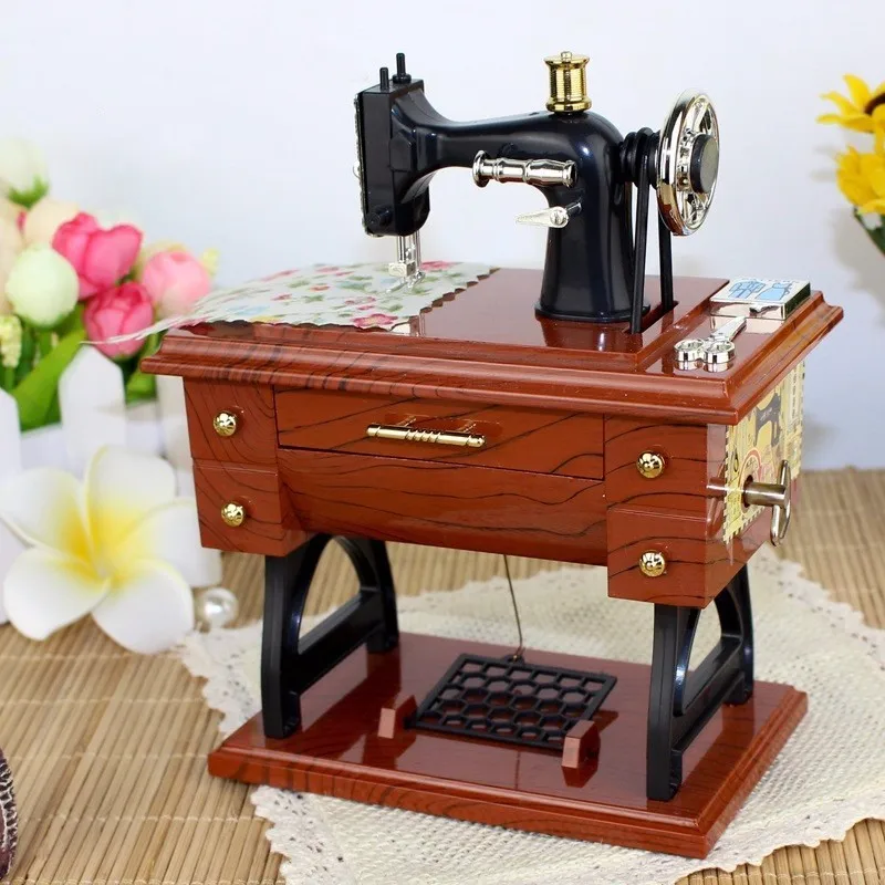 

Creative Retro sewing machine music box craft 21x9x17cm,home decoration toy gift a1570