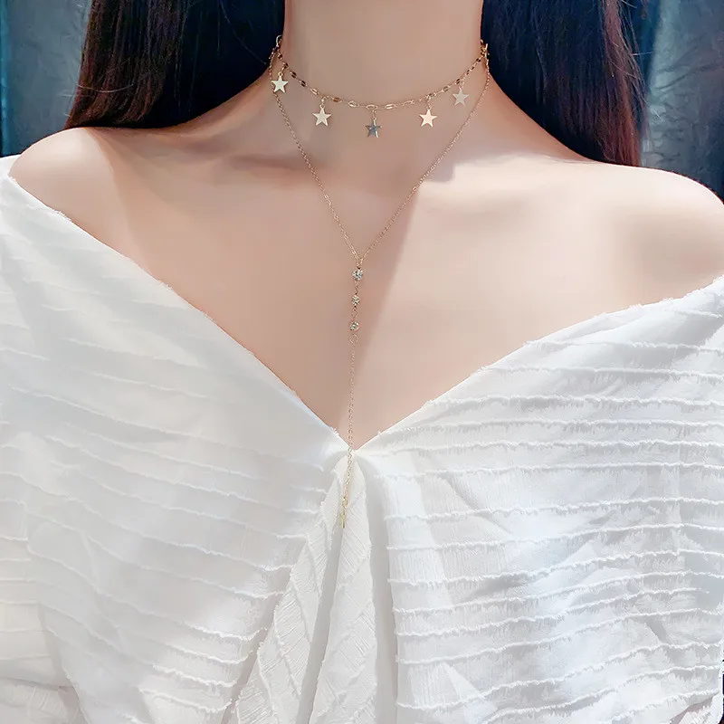 FYUAN длинные кисточки кристаллы колье ожерелья для женщин Bijoux звезда кулон цепи ожерелья массивные украшения вечерние подарки