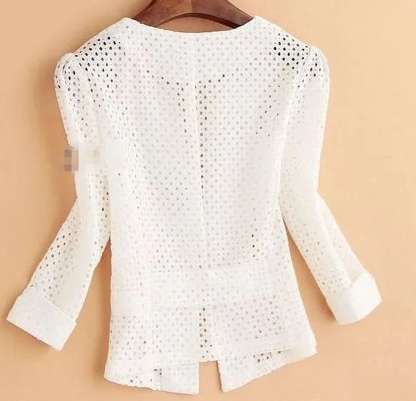 Большой размер 4XL! женский тонкий кружевной рукав три четверти легкий строчка
