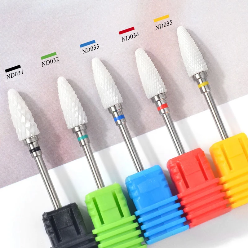 Blueness Multi-Sizes Nail Polish Ceramic Grinding Head 1 bullet-Shaped Electric Grinder Special Manicure tools | Красота и здоровье