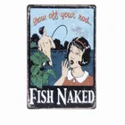 Винтажная табличка с рыбками, металлическая вывеска для паба, домашний декор, настенные наклейки, декоративные барные таблички для художника, металлическая живопись, N094