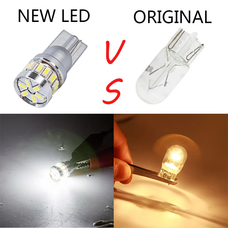 2 шт. w5w светодиодный T10 Светодиодный лампочки Canbus 18SMD 3014 для Стоянкы Автомобилей