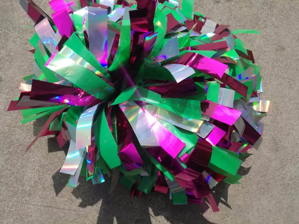 Болельщик Poms 3/4 &quotx 6&quot ~ болельщик pom пластик зеленый/металлик Светло ярко