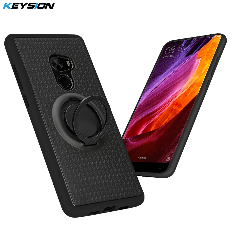 KEYSION Phone Case for Xiaomi Mi MIX 2 A2 Lite A1 Car Magnetic Suction Bracket Finger Ring Soft TPU Cover Redmi Note 6 Pro |
