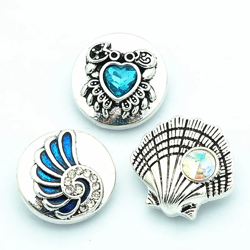 

Модные красивые Стразы раковины краба 18 мм оснастки кнопки подходят оснастки кнопки для браслета ювелирные изделия оптом KZ3237