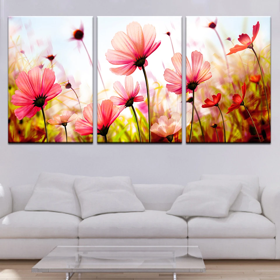 

HD Printed Pictures Canvas Wall Art Living Room Home Decor 3 Pieces Abstract Tulip Flowers Paintings Framework Classical Poster