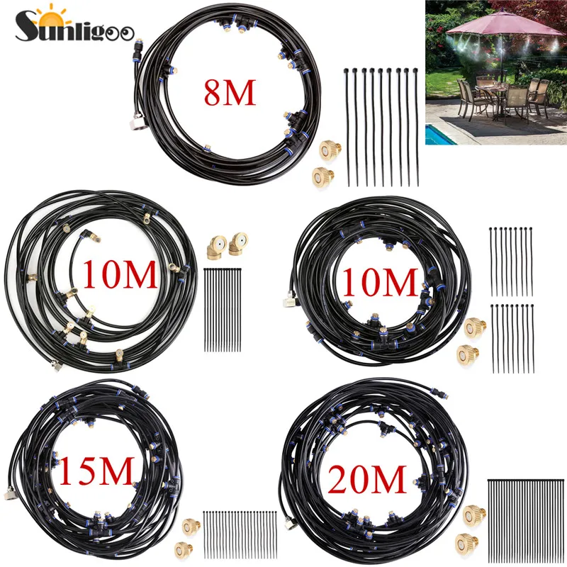 

Sunligoo новый стиль 8 м/10 м/15 м/20 м/вода мистер портативная система охлаждения Система Орошения туман спрей сад патио