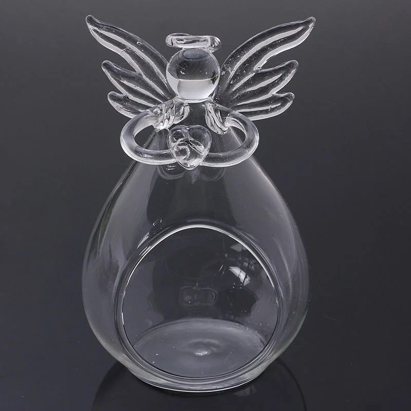 

Angel Glass Crystal Hanging Tea Light Transparent Candle Holder Wedding Bar Party Outdoor Home Garden Decoration Candlestick