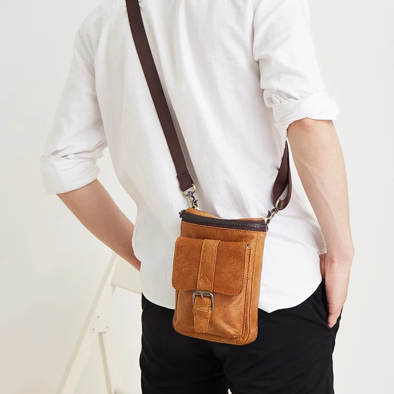 Мужская сумка из натуральной кожи 14 х20 см|genuine leather men bag|leather man bagssmall messenger bag |