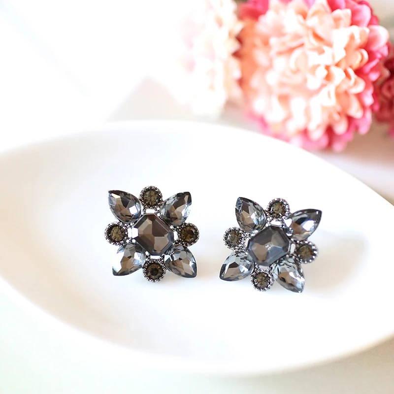 Женские серьги-гвоздики с кристаллами 12 цветов | Украшения и аксессуары