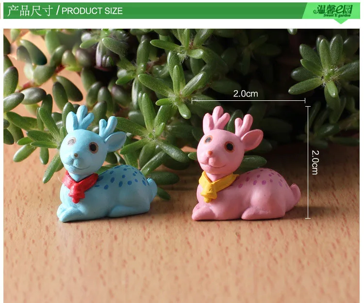 2019 1Pcs Cute Cartoon deer DIY Resin Fairy Garden Craft Decoration Miniature Micro Gnome Terrarium Gift F0202 | Дом и сад