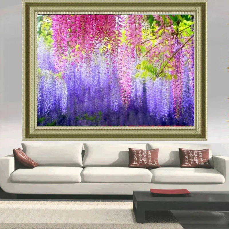 Алмазная вышивка Глициния Синенсис алмазная живопись Diy пейзаж 5d квадратная