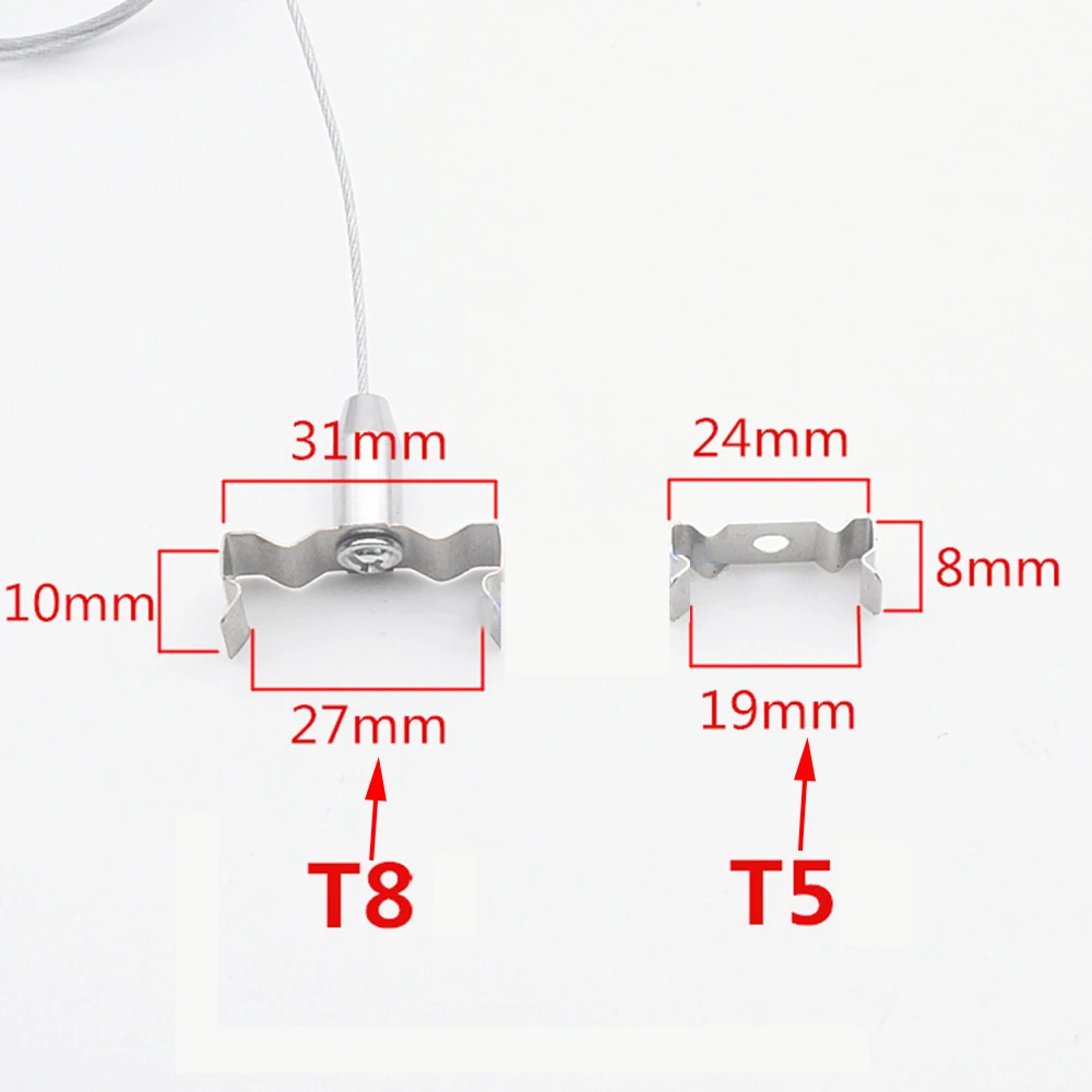 T5T8 Bracket Hanging Wire Sling Rope With Stainless Steel Fixed 1m 2m 3m Office Engineering Ceiling Lighting Accessories | Обустройство