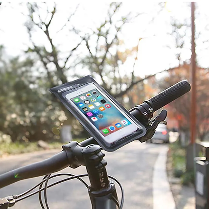 

Touch Screen Waterproof Bicycle Phone Bag Case Cycling Bike Frame Handlebar Phone Holder Pouch Cover for 4-6 inch Mobile Phone