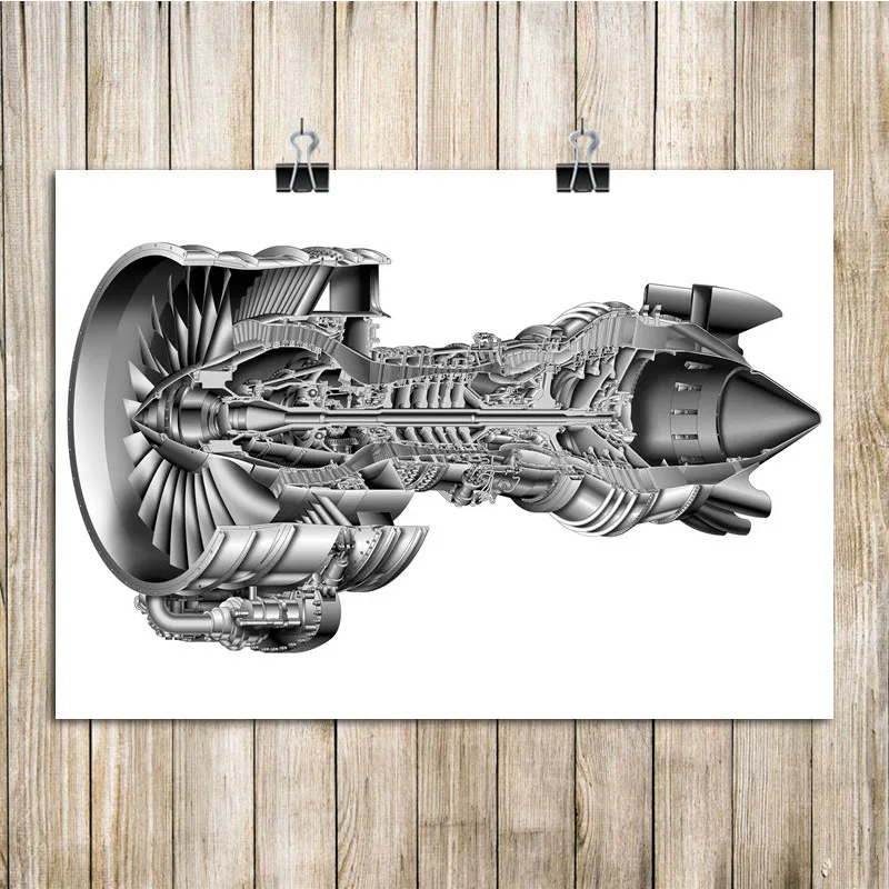 Горячая Распродажа Винтаж живопись ретро постер самолет двигателя рисунки крафт