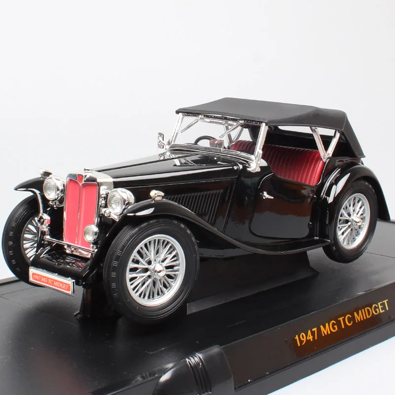 1/18 Big Scale brand classic 1947 MG TC MIDGET T-type sports vehicles seater convertible& diecast models cars toys for children