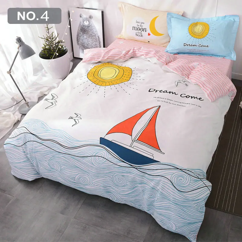 Оптовая продажа! Экологичный Комплект постельного белья из 4 предметов с принтом