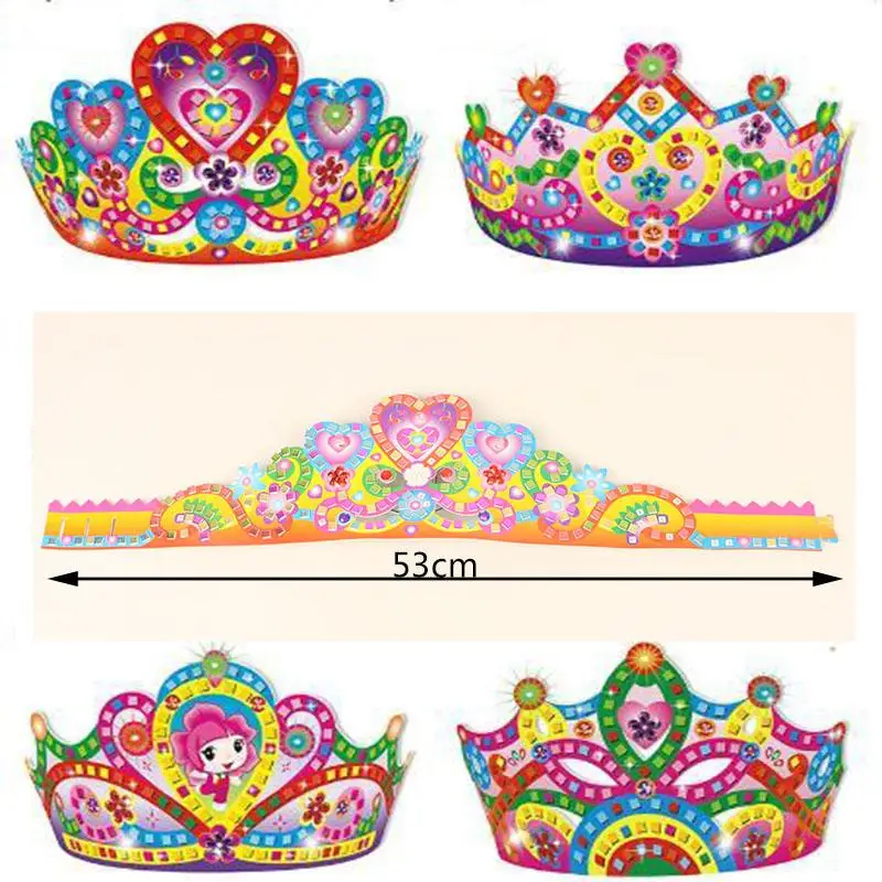 5 шт. детские игрушки сделай сам с мультяшной бумажной короной для вечеринки по