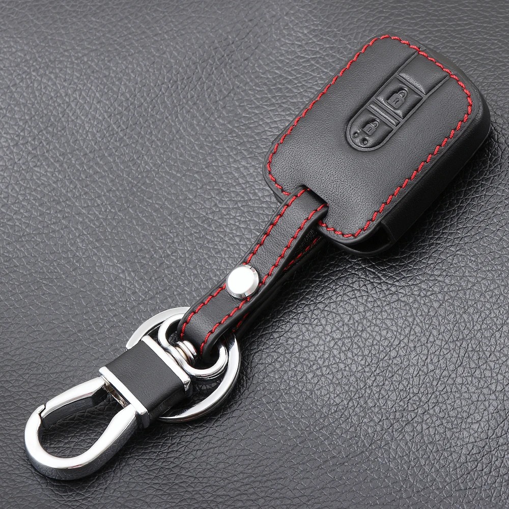 2 кнопки чехол для дистанционного ключа автомобиля Fob кожаный Nissan Qashqai Micra Navara Almera
