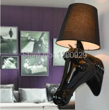 Светодиодный настенный светильник с головой лошади для