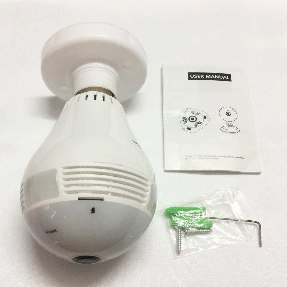 Светодиодная лампа 960 P беспроводная мини камера VR с углом обзора 360 градусов IP Wi Fi