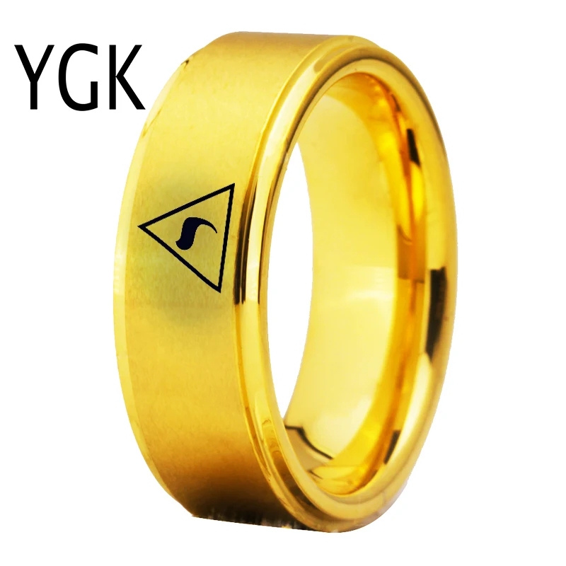 YGK Jewelry Scotish 14th Degree MASONIC Freemason Mason Tungsten Rings for Men's Bridegroom Wedding Engagement Anniversary Ring