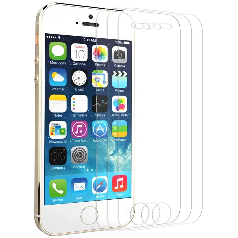 Защитная пленка для экрана iPhone 5 3 шт. закаленное стекло HD прозрачное с бесплатным