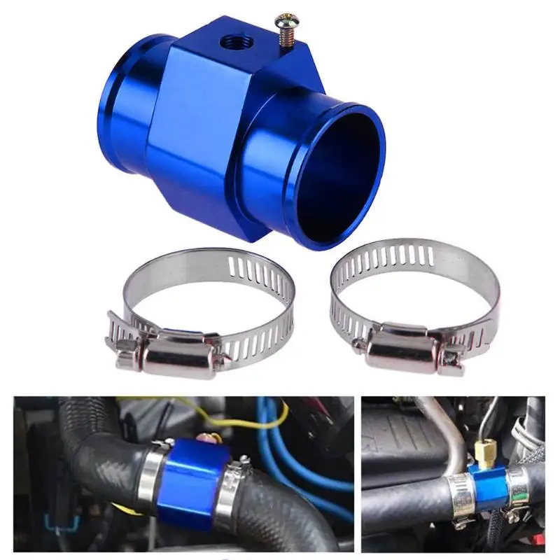 

Universal Metal Auto Blue Water Temp sensor Gauge Radiator Hose Adapter Size 26/28/30/32/34/36/38/40mm