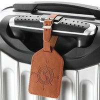factory sales compass leather suitcase luggage tag label bag pendant handbag travel accessories name id address tags lt15b