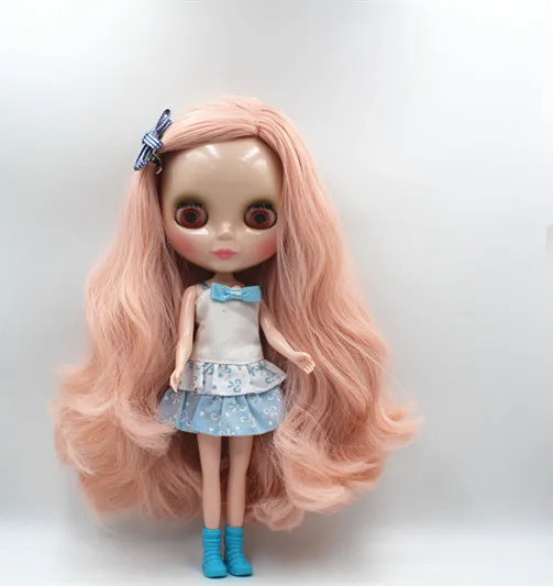 Кукла Blygirl Blyth розовые волнистые локоны № 125 5 7 суставов нормальный цвет кожи|blythe